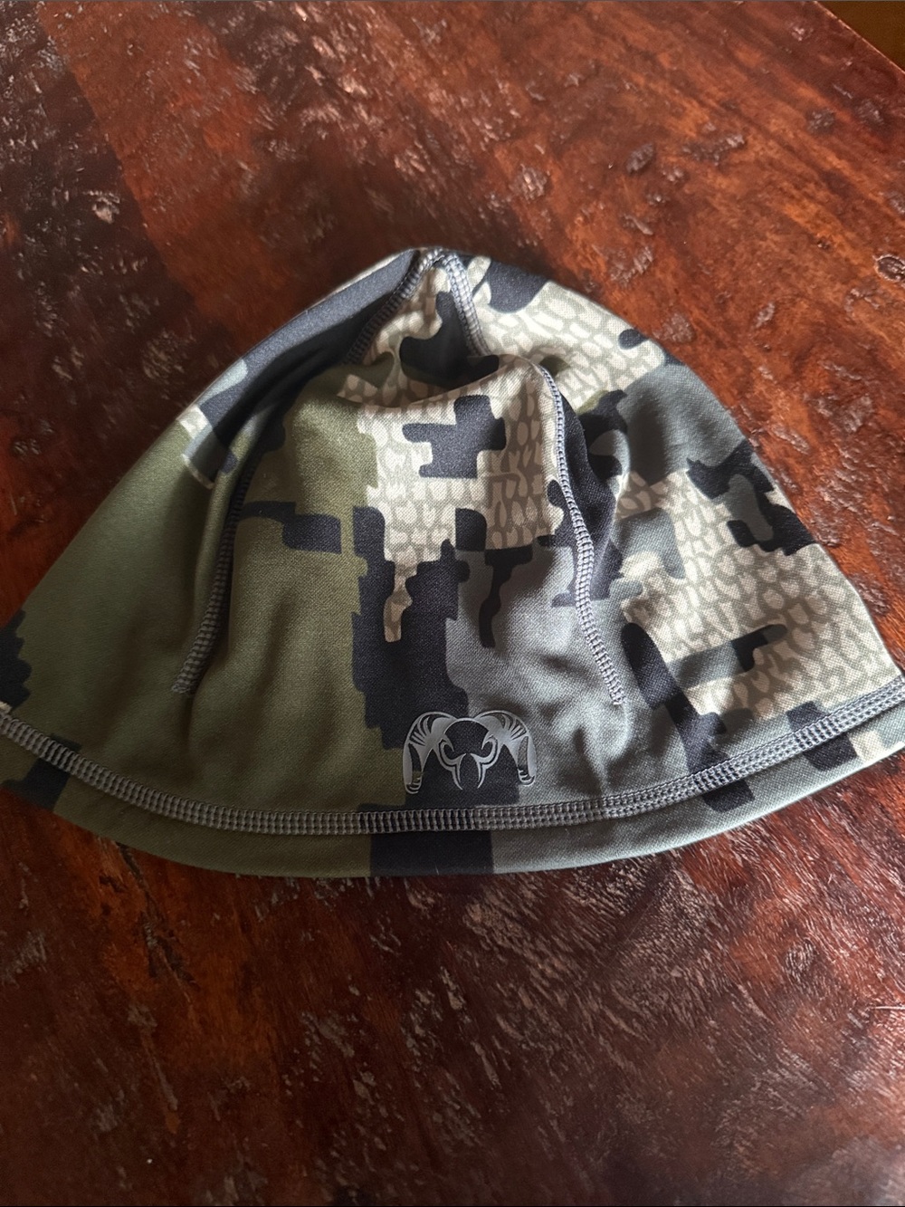 KUIU Olive Green Camo Beanie with Black Accents